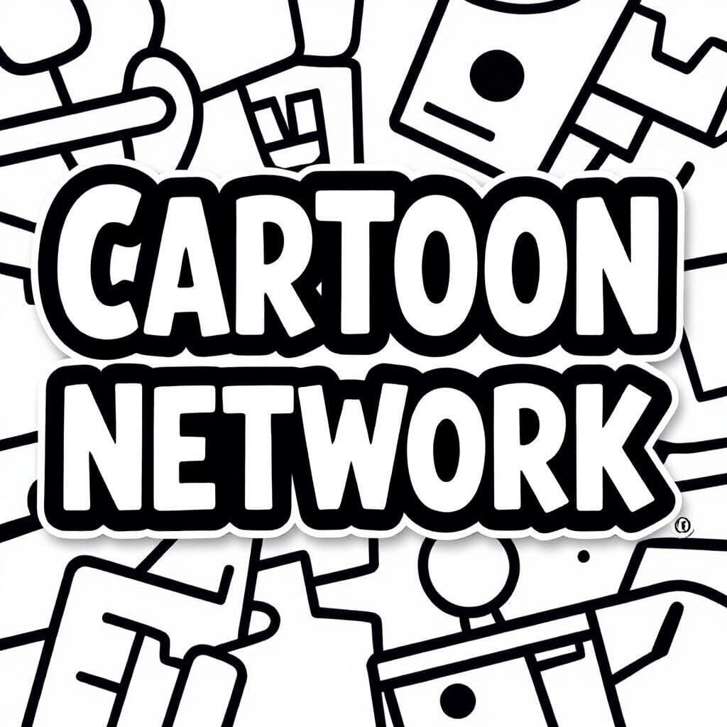 Cartoon Network Logo Black and White Wordmark