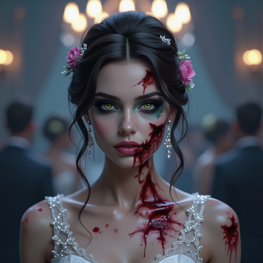 Zombie at Prom: 8K Concept Art Portrait