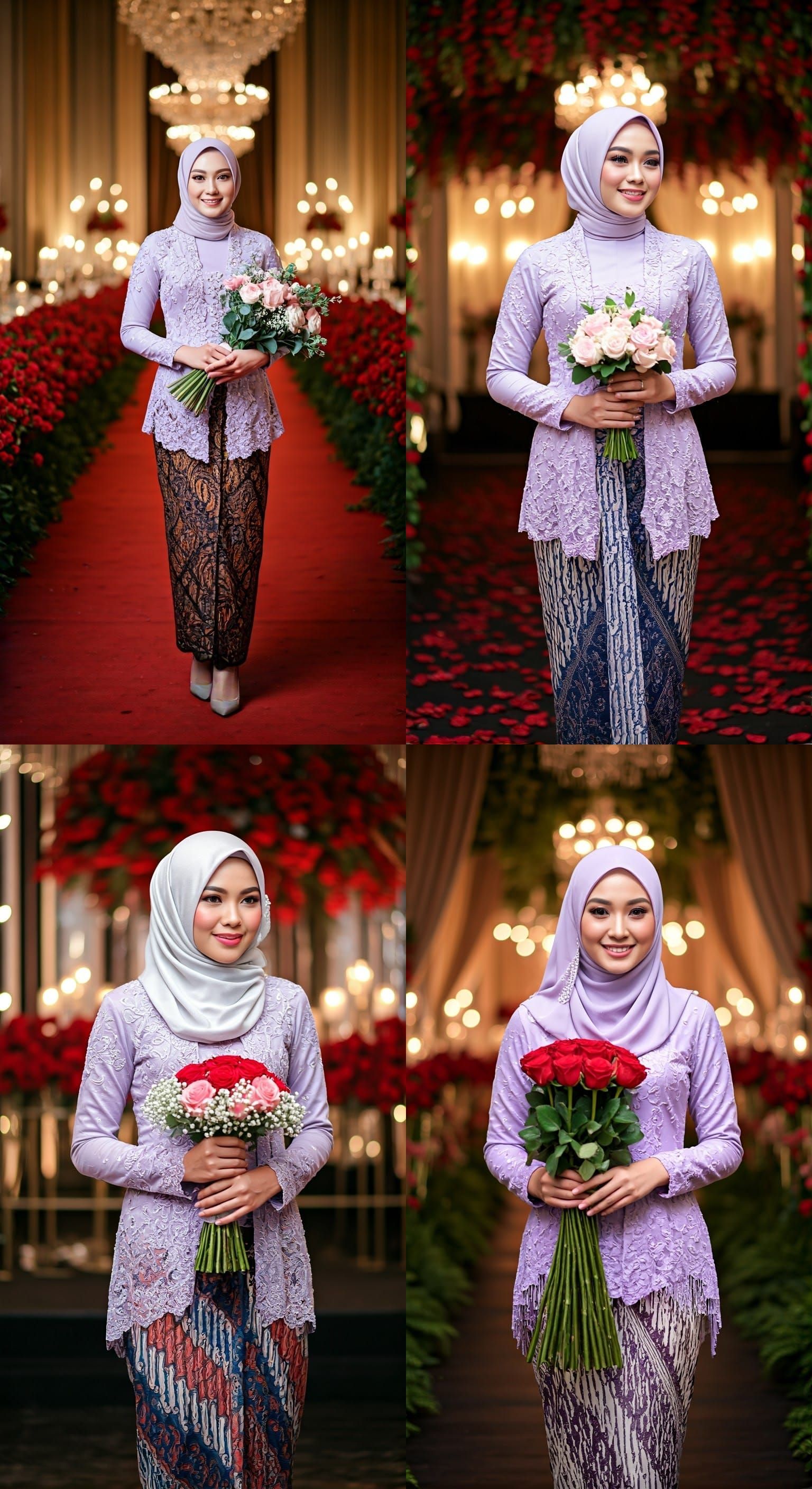 Beautiful Korean Woman in Kebaya with Modern Hijab