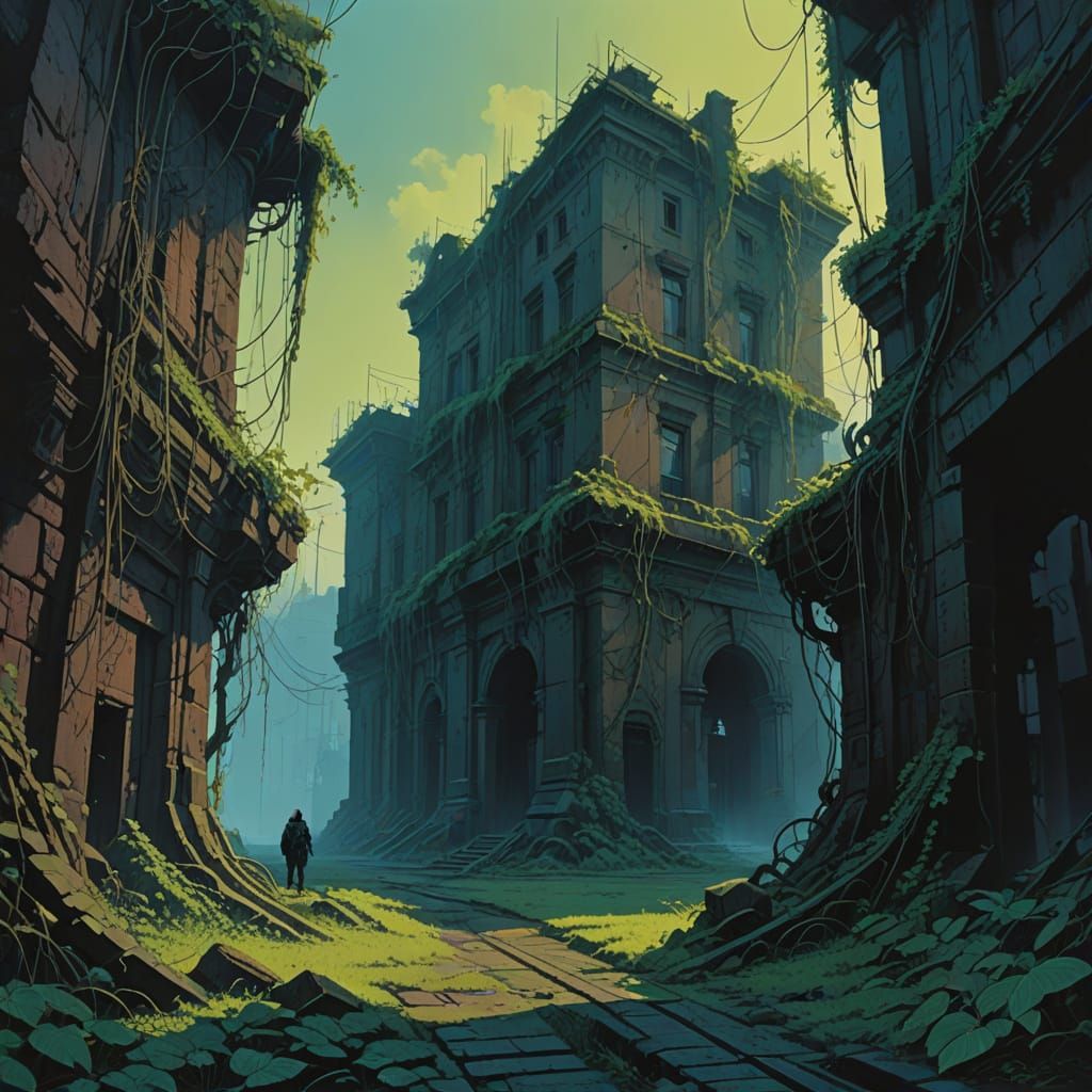 Abandoned Ruins in Mystical Aura