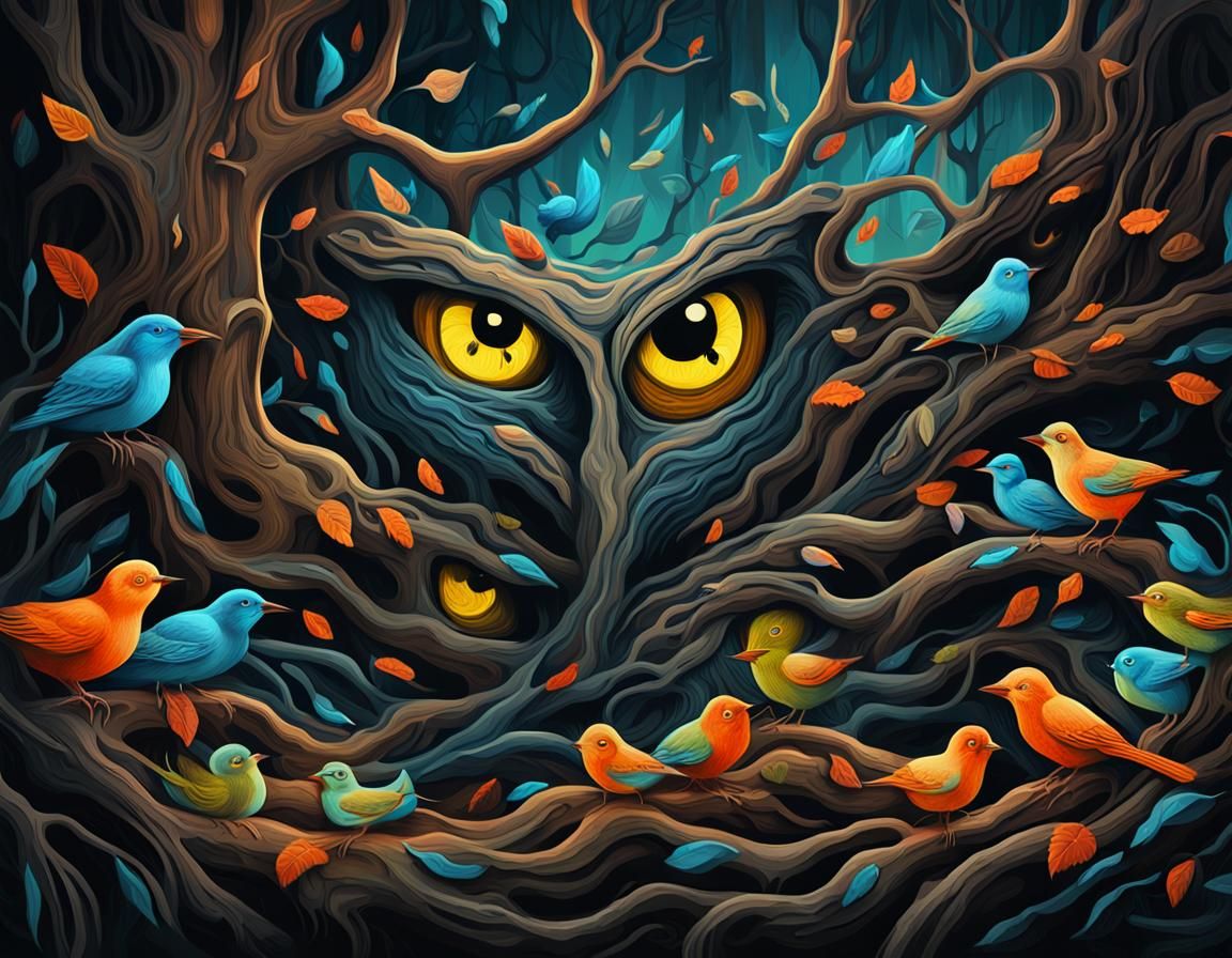 Surreal Tree Root Portraits in Dreamlike Atmosphere