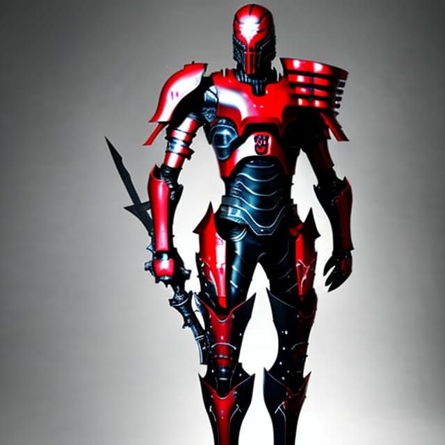 Futuristic Samurai Cyborg in Battle Armor: 3D Concept Art