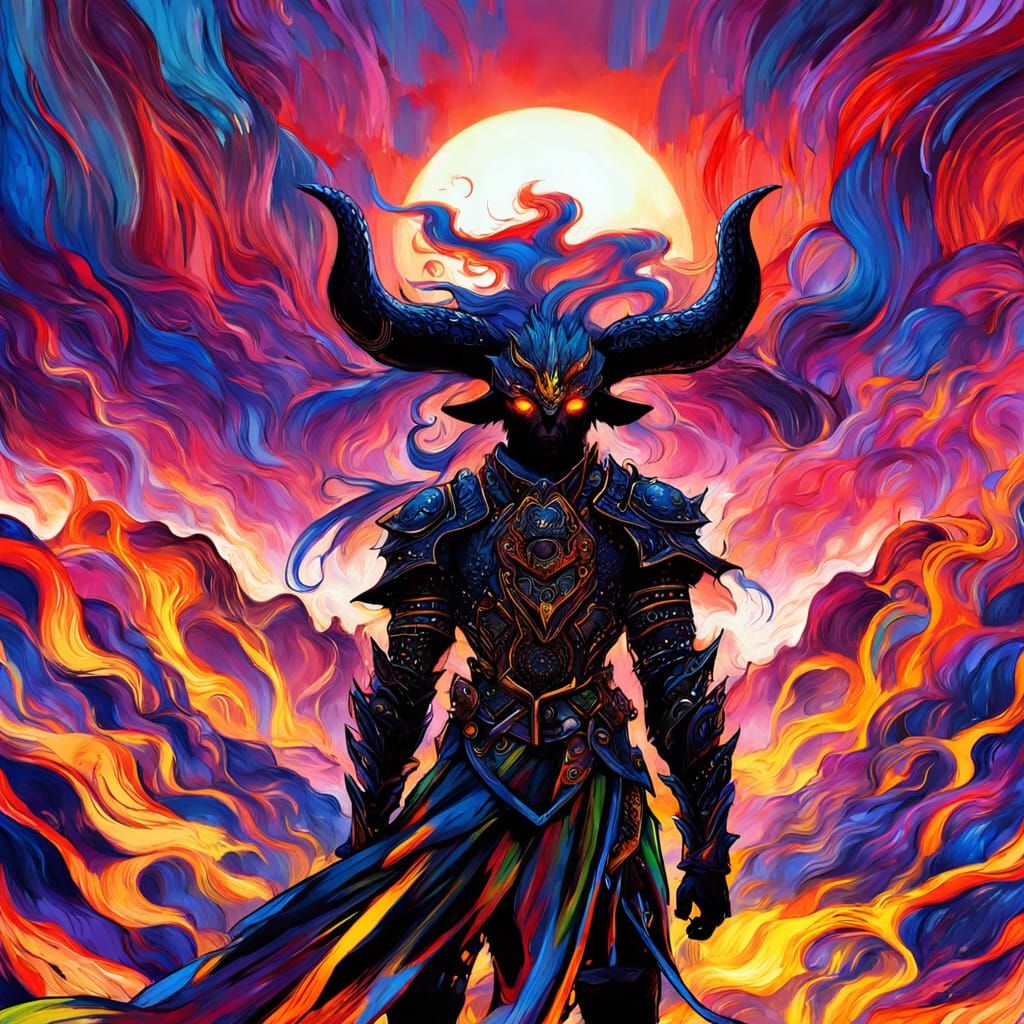 Epic Minotaur Warrior in Desolate Landscape Concept Art