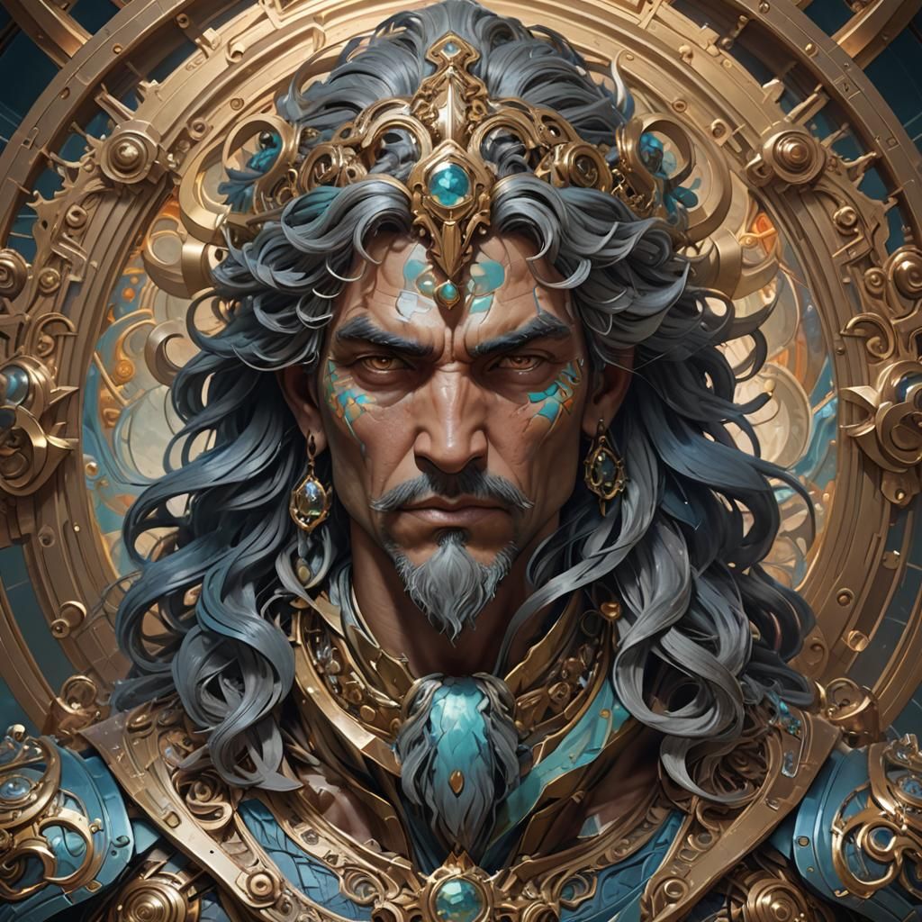Atlas God Portrait in Digital Art Style