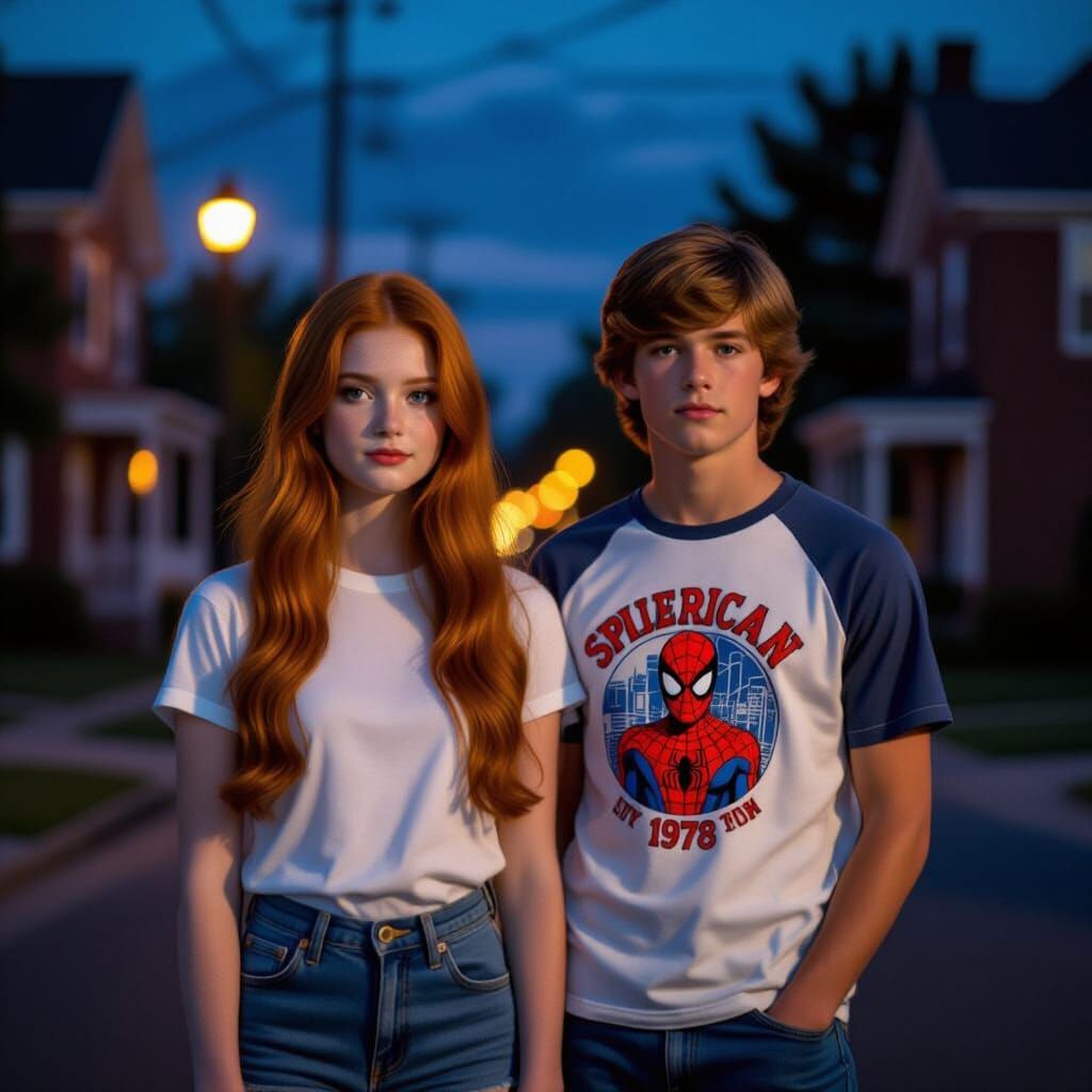 70s Teens in Small Town Night Scene