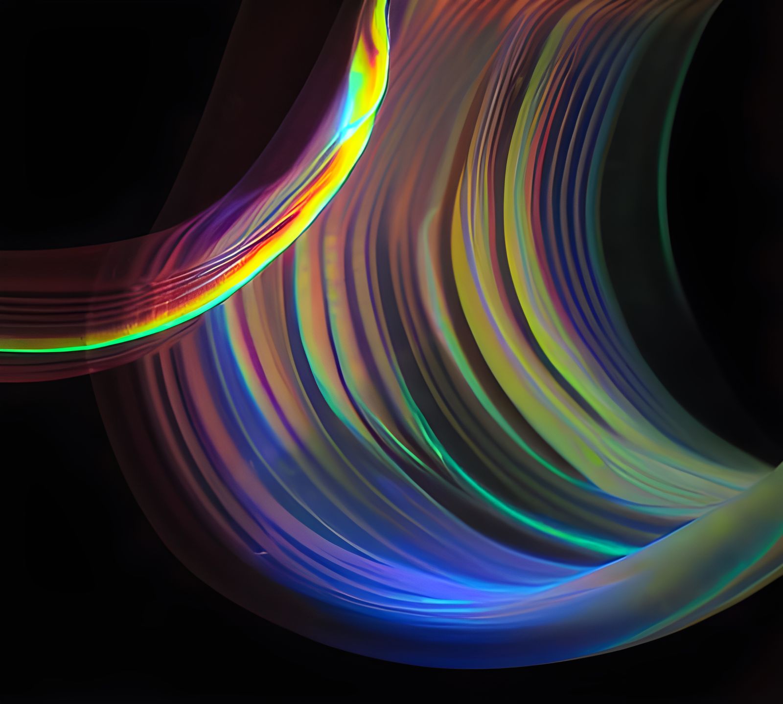 Radiant Iridescent Glass Art with Shimmering Light