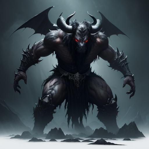 Cattle Demon Concept Art in Dark Fantasy Style