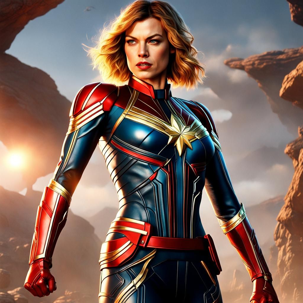 Milla Jovovich as Captain Marvel.