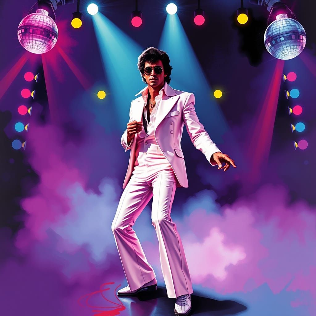 Disco Icon in Vibrant Pop Art Style