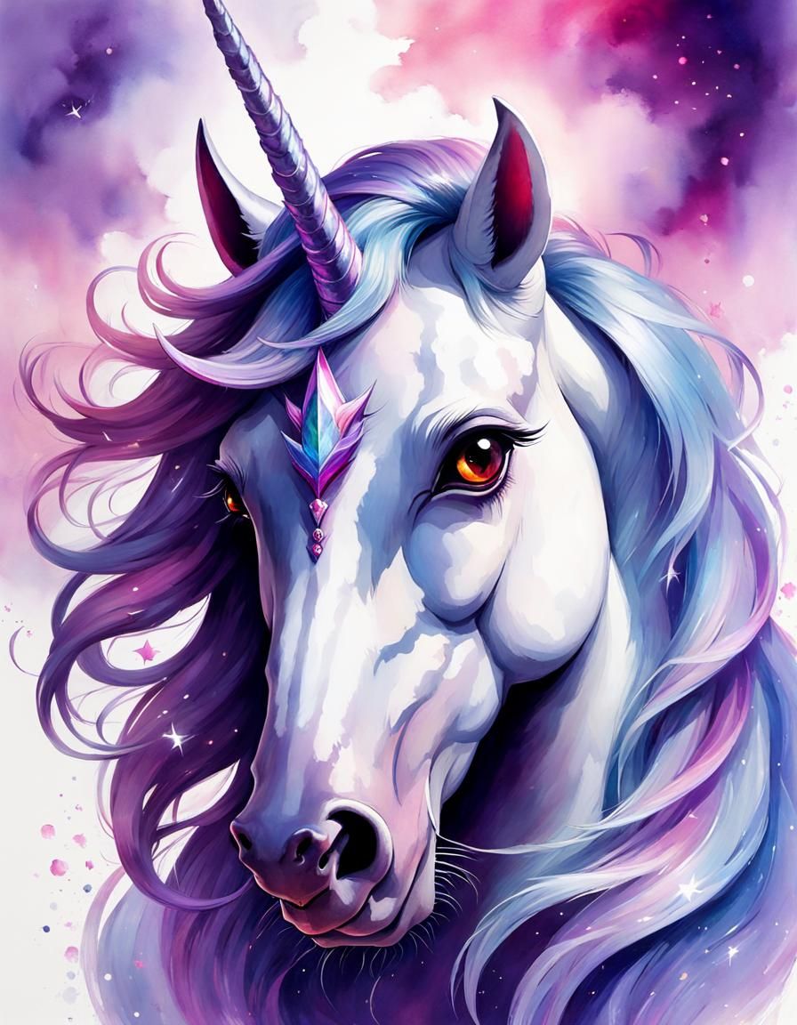 Majestic Vampiricorn in Watercolor Style