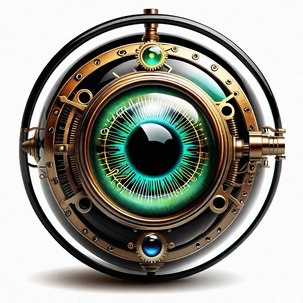Steampunk Glass Eyeball Schematic: Realistic Design