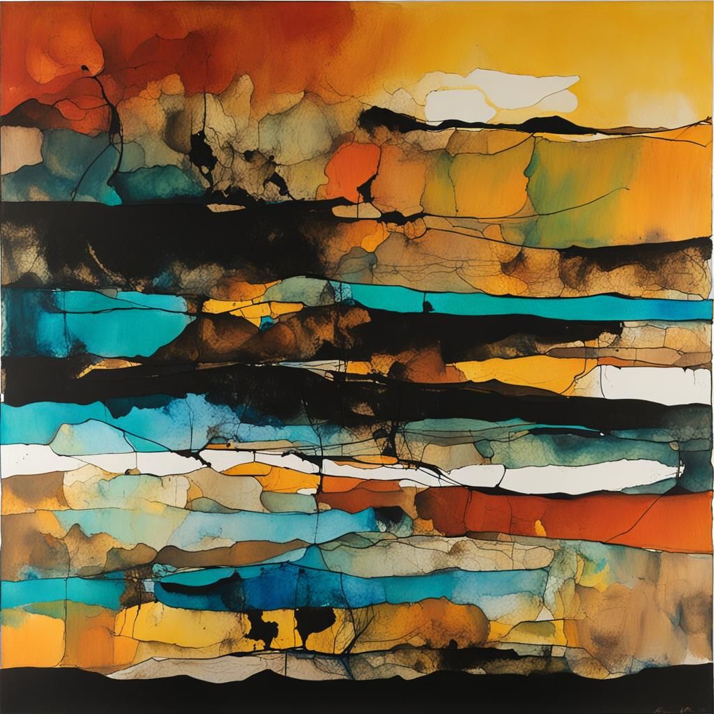 Ningaloo Coast in Alcohol Ink Style