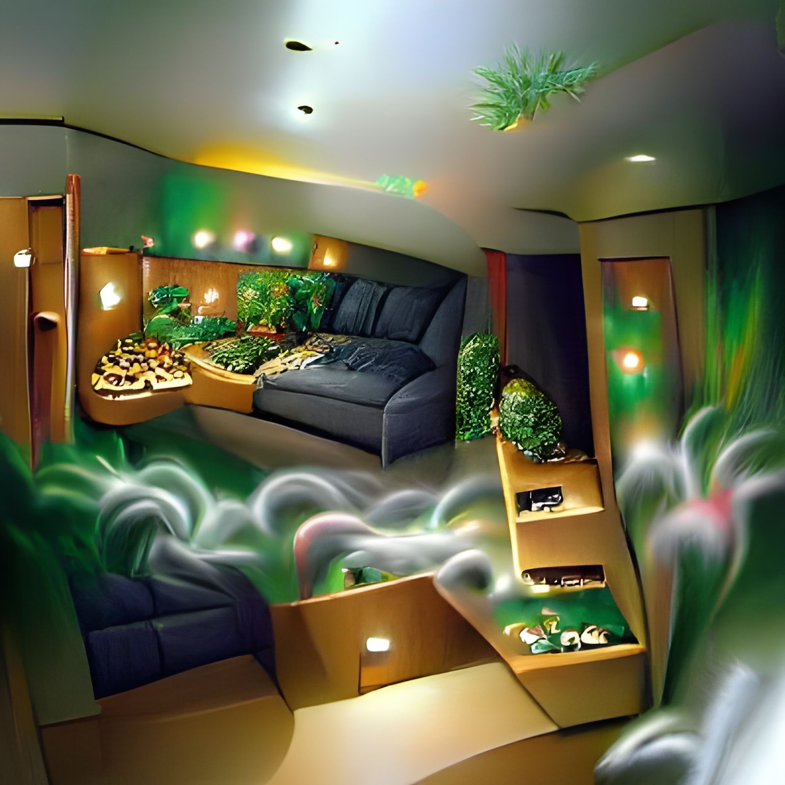 Basement Couch: Smoking Weed in a Lit Room