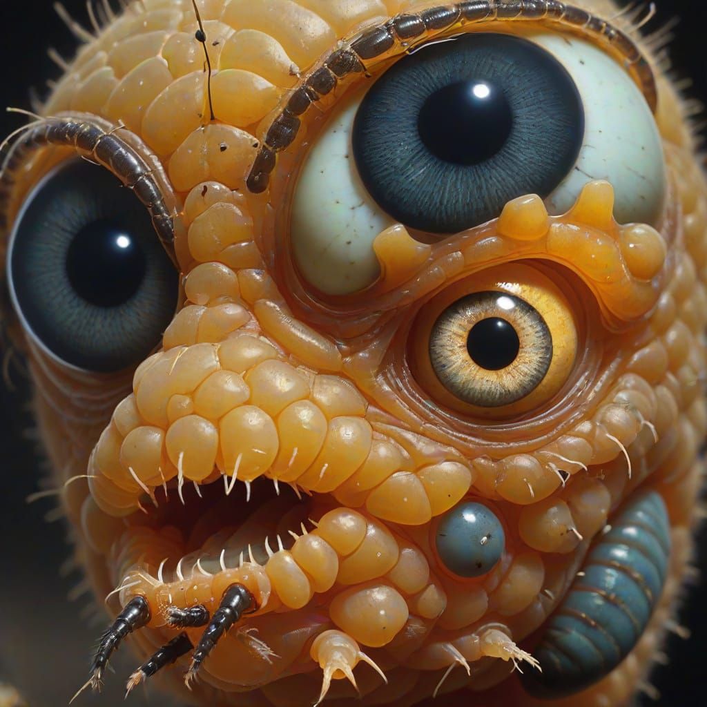 Three-Eyed Maggot Larva: A Grotesque Creation