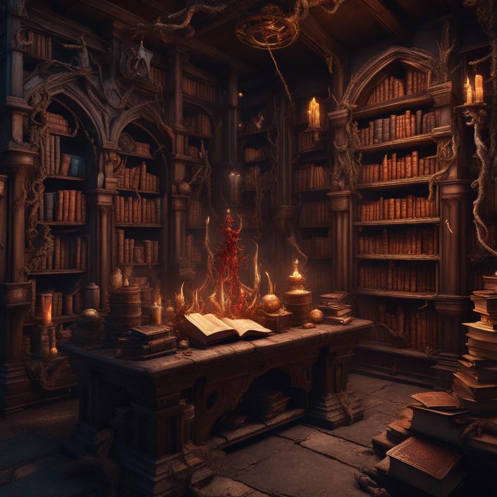 Fantasy Imps Stocking Magic Items, Detailed Matte Painting