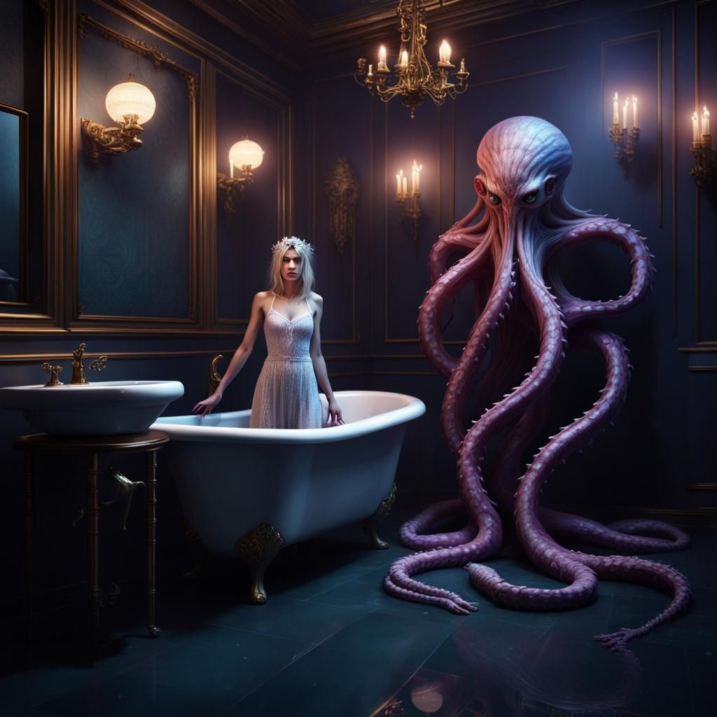 Princess Hypnotized by Monster: Detailed Fantasy Art