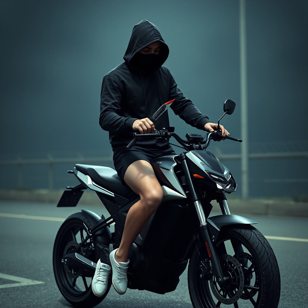 Young Man Flees Justice on a Grim E-Bike