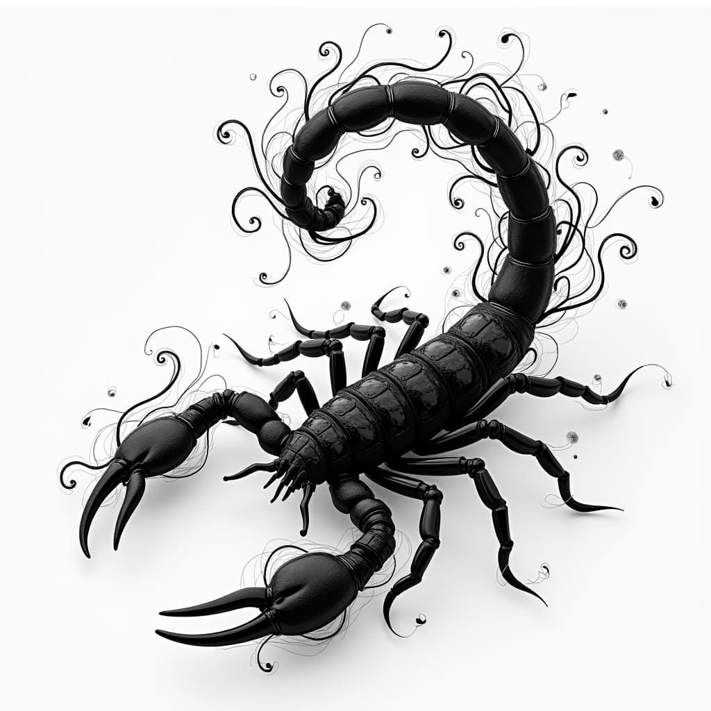 Elegant Scorpion Tattoo Design in Black and White