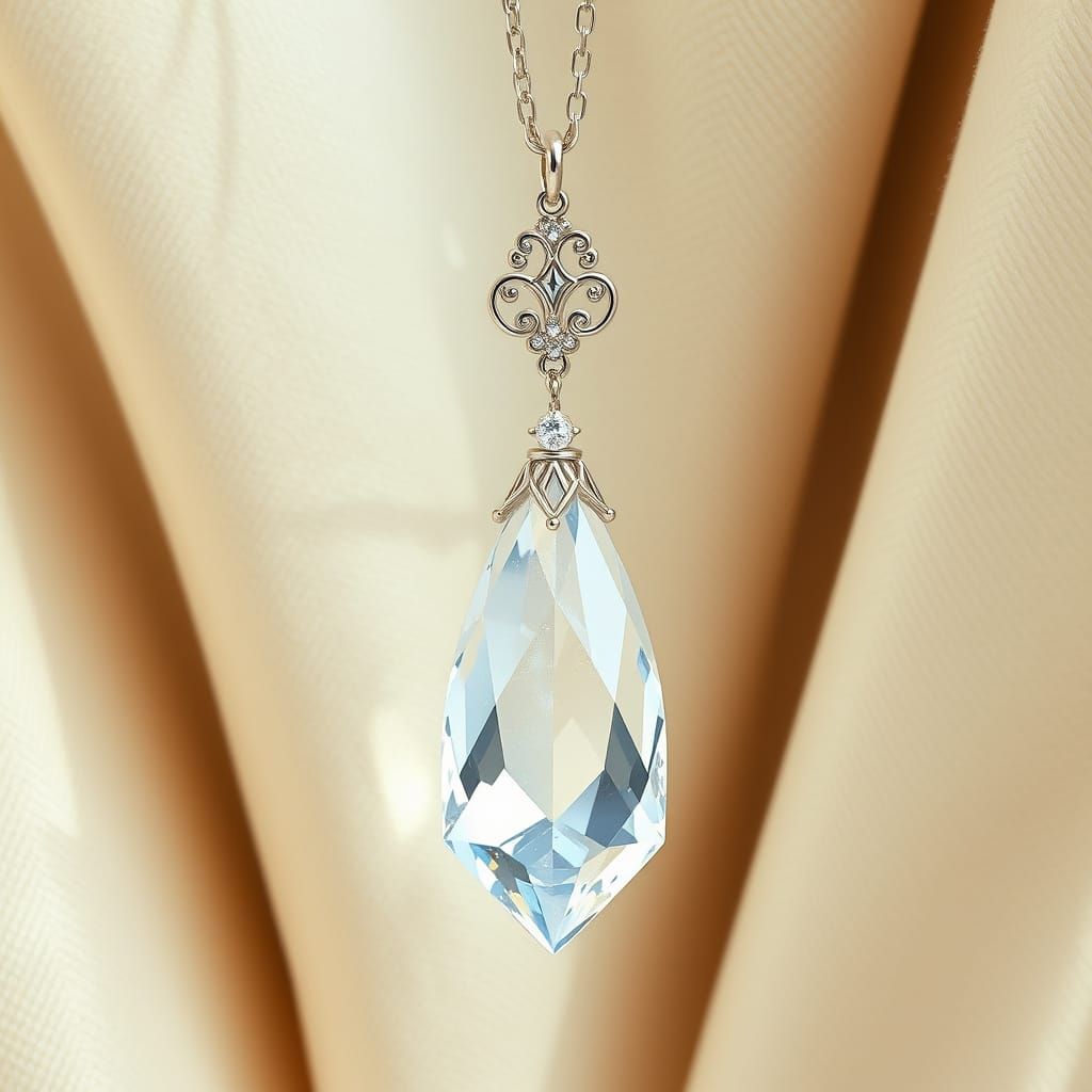 Ethereal Crystal Pendant in Art Nouveau Style