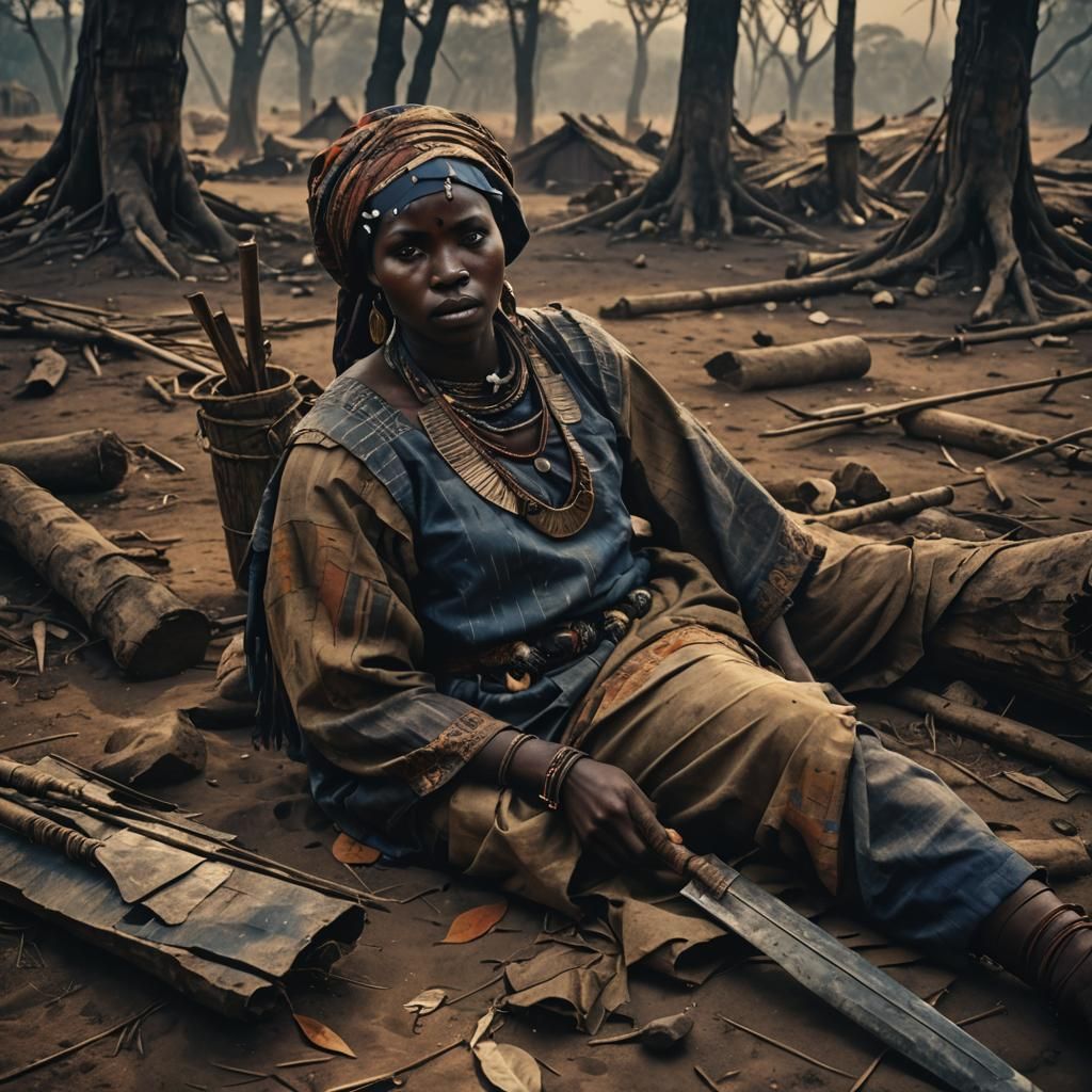 African Woman in Dark Fantasy Art