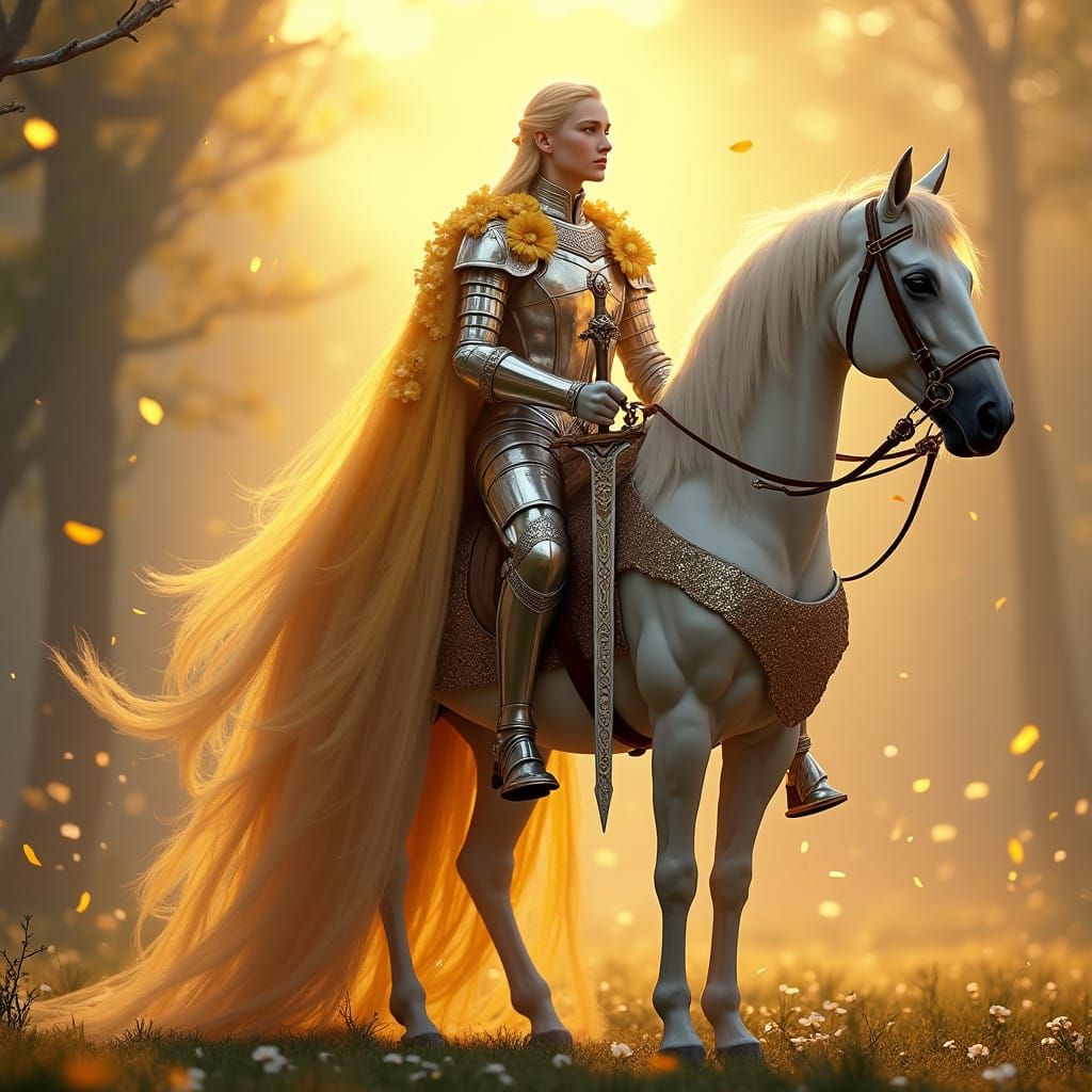 Regal Knight of the Seelie Court in Summer Armor