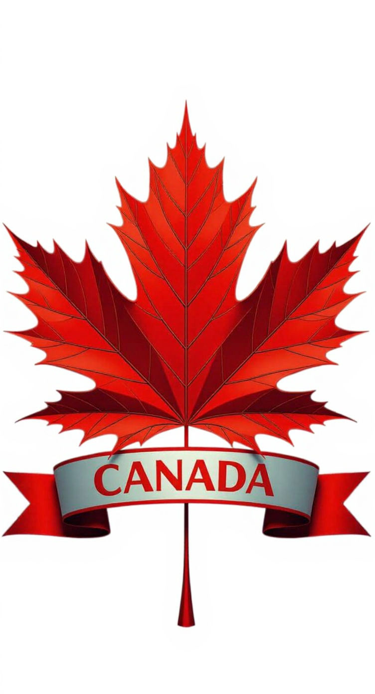 Hyperrealistic Geometric Abstract: Giant Red Maple Leaf