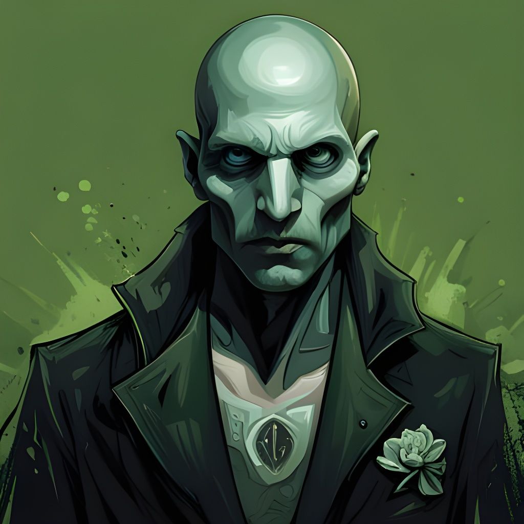 Detailed Portrait with Green Portal, Maximalist Style