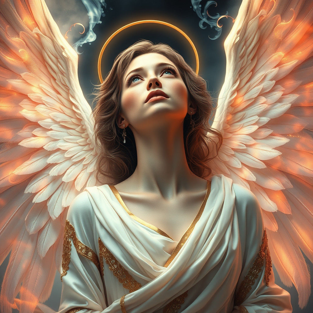 Angelic Woman Portrait in Digital Art Style