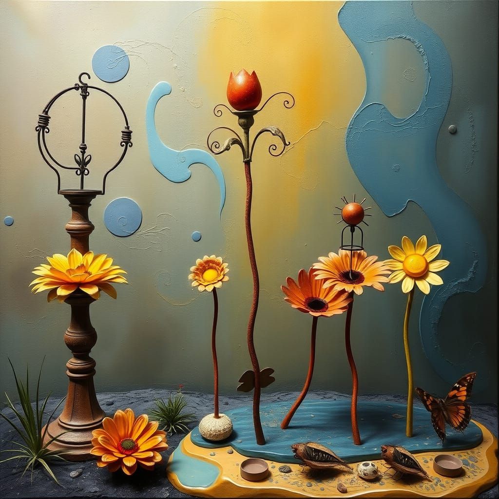 Surreal Spare Parts Garden in Salvador Dali Style