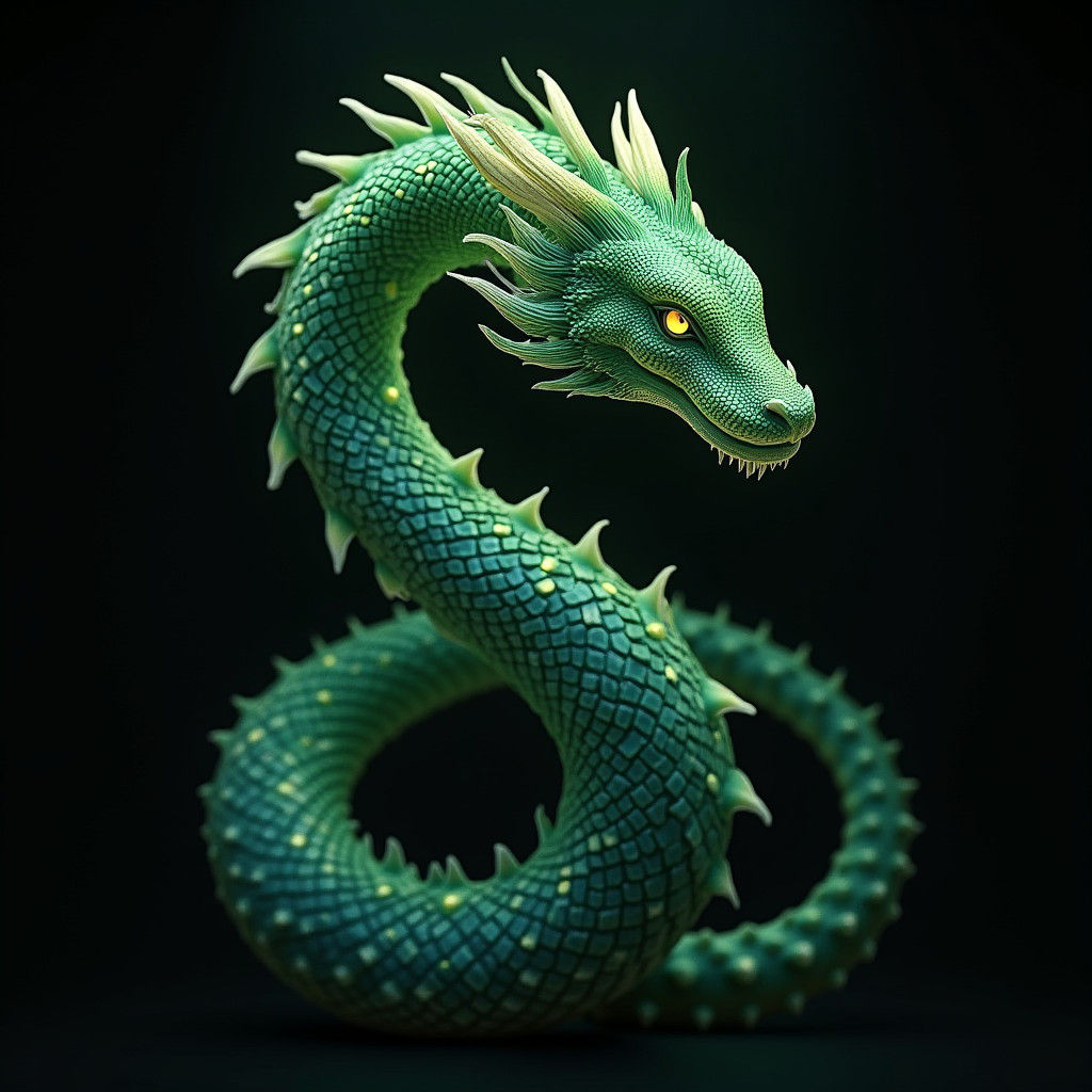 Emerald Serpent in a Sci-Fi Fantasy Style