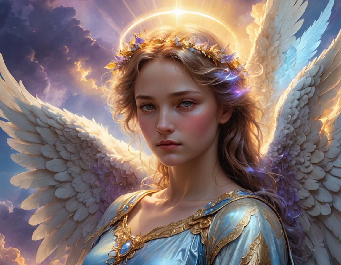 Heavenly Angel Portrait in Digital Art Style