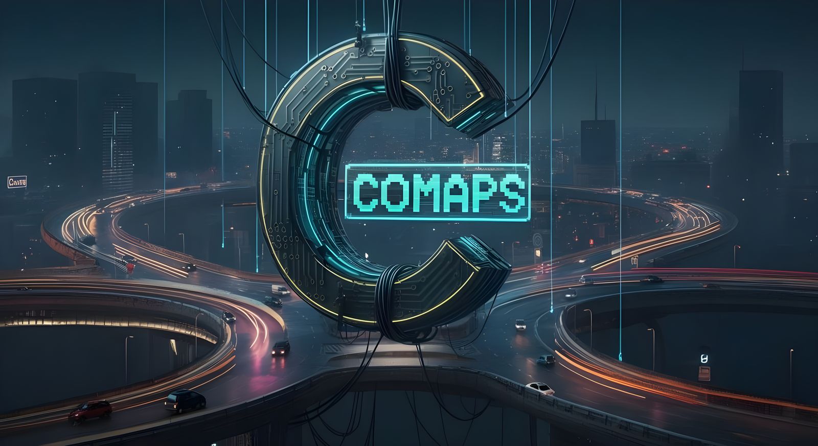 Cyberpunk C Abseiling Futuristic Roundabout