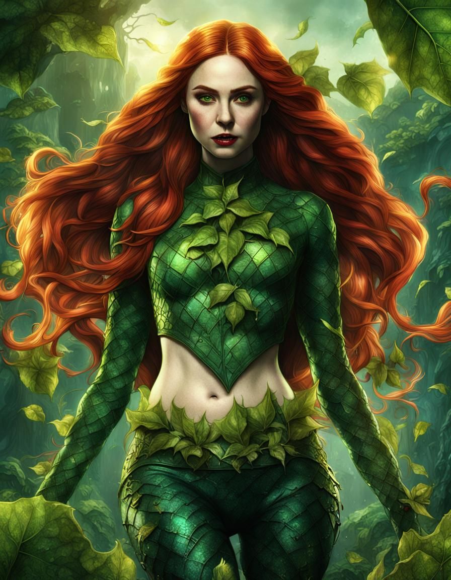 Karen Gillan as Poison Ivy: Detailed Digital Art