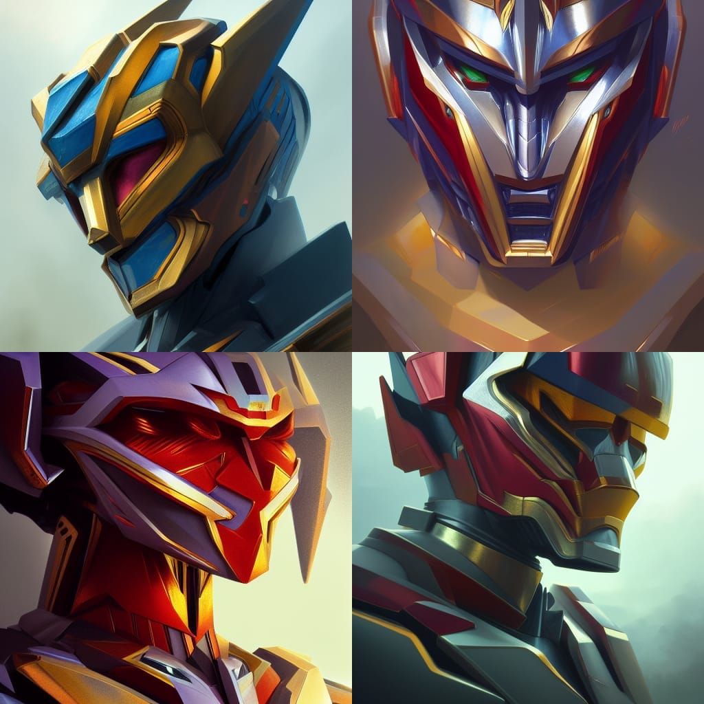 Hyperdetailed Megazord Portrait with Dynamic Lighting