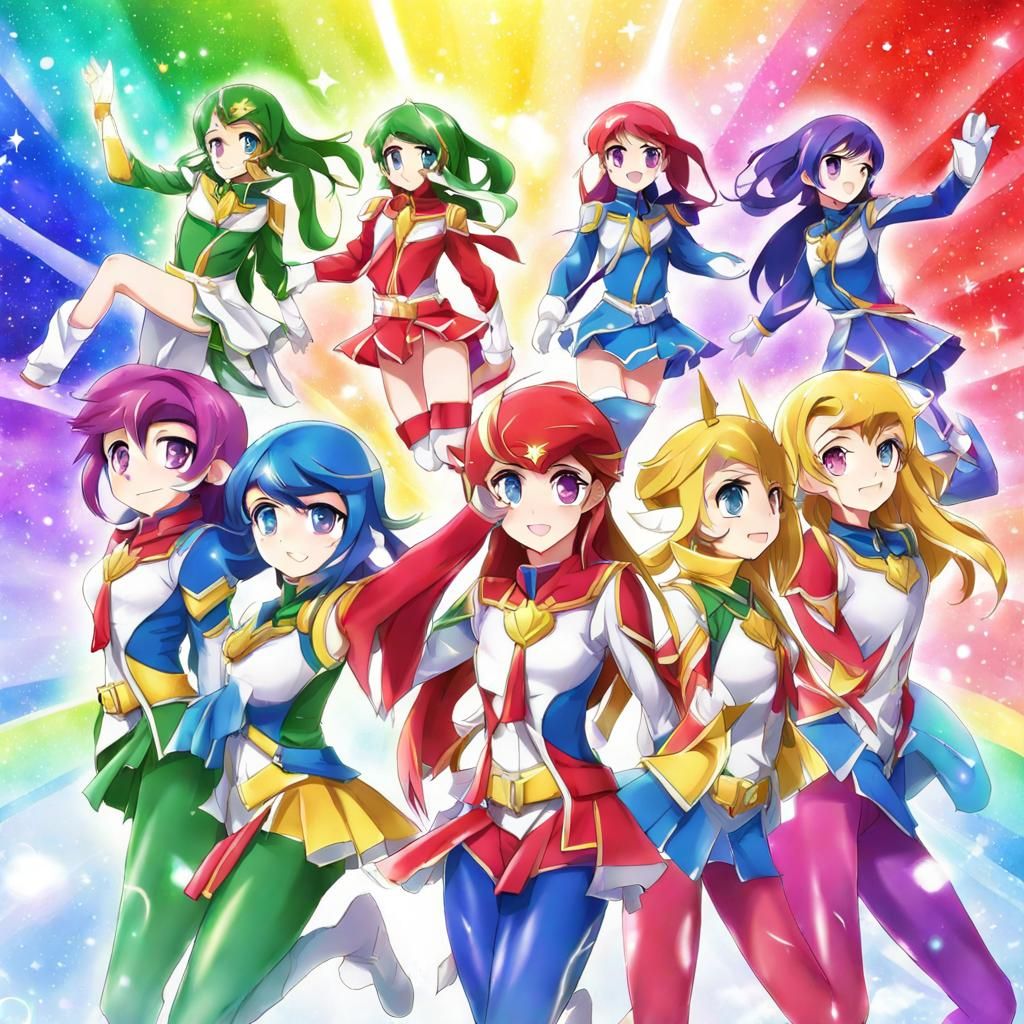 Rainbow Rangers in Anime Style