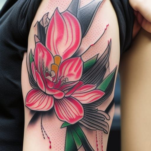 Japanese irezumi lotus flower
