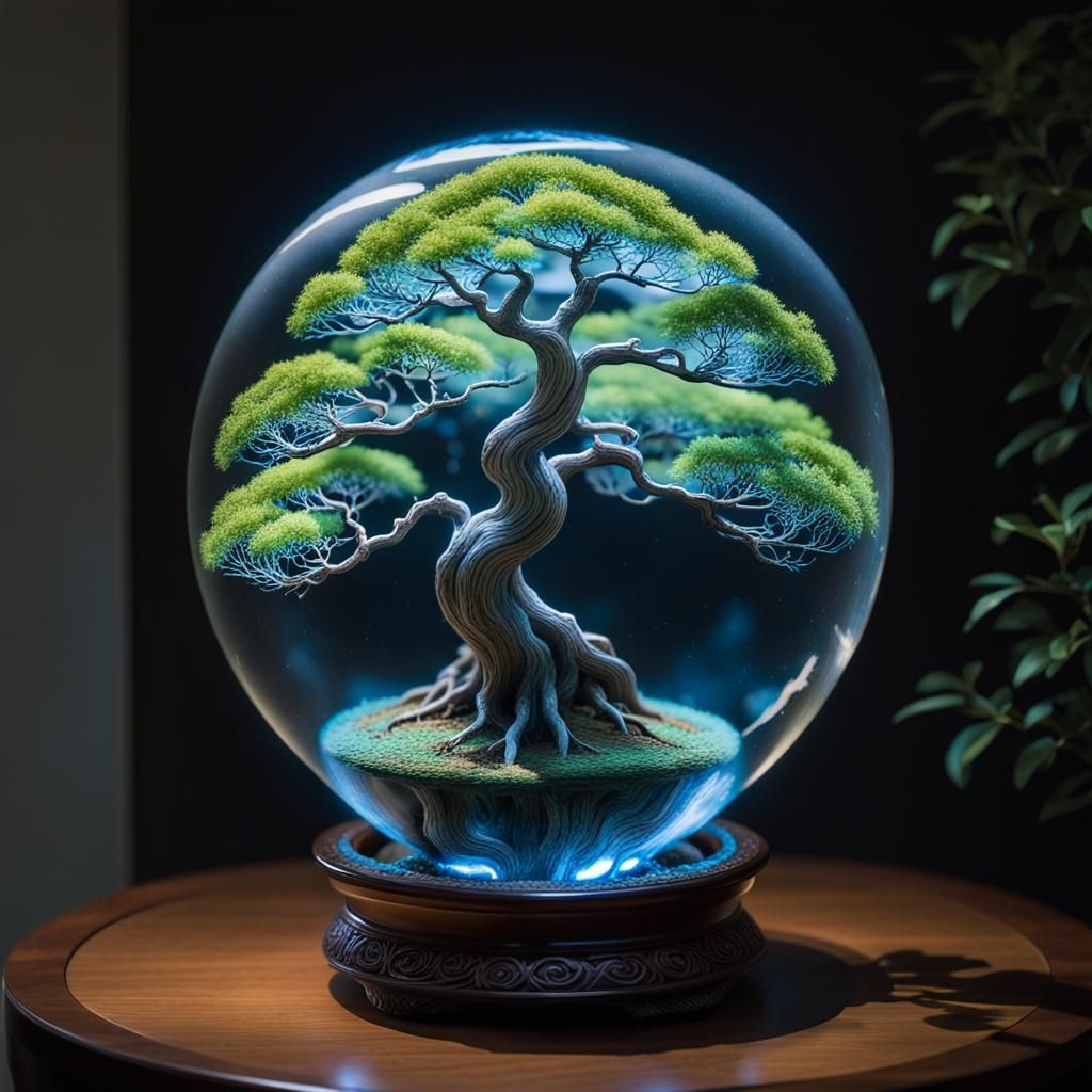 Bioluminescent Bonsai Tree Optical Illusion