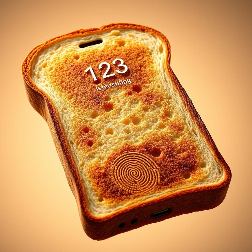 Modern Bread Smartphone Hybrid in Realistic Detail