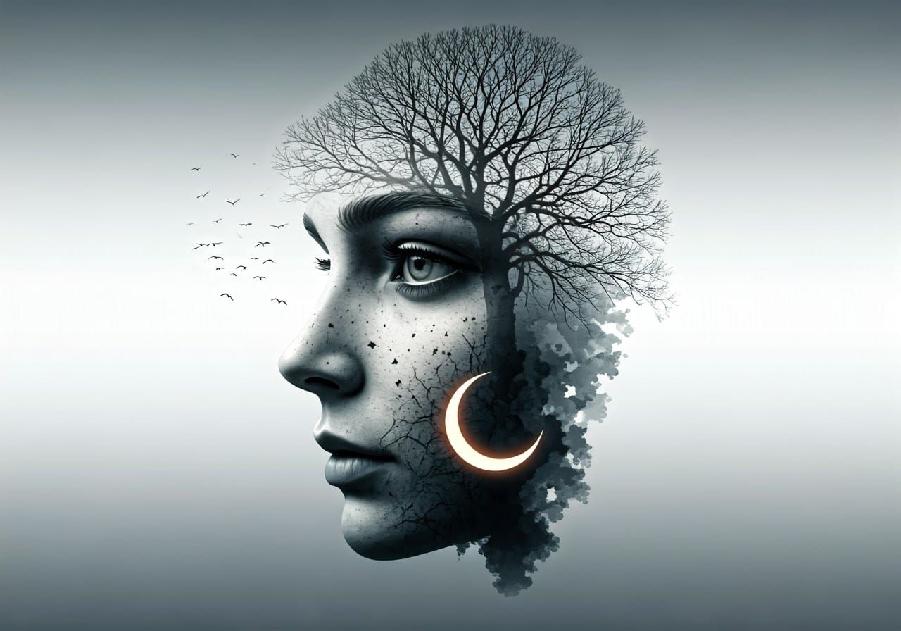 Cyberpunk-Inspired Tattoo Design with 3D Rendered Details an...