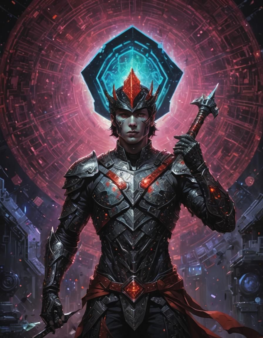 Pixelated Armor: A Neofuturistic Digital Rendering