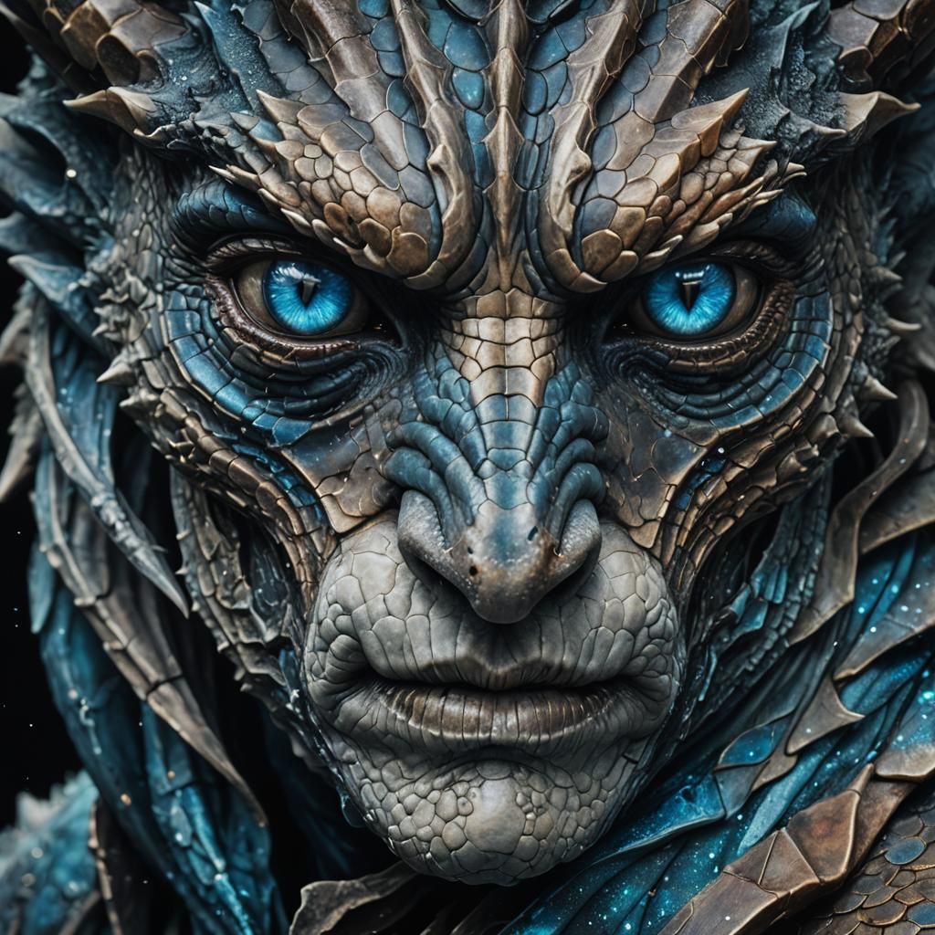 a dragon with glowing blue eyes 4