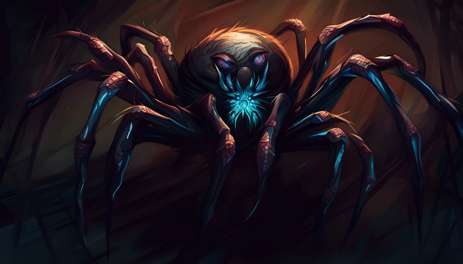 Abstract Monster Spider Digital Illustration in Dark Fantasy