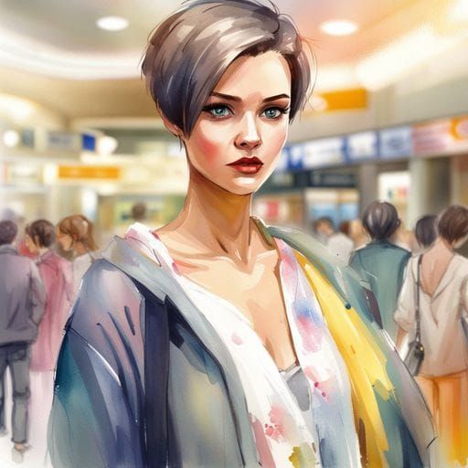 Beautiful Ukrainian Woman in Watercolor Style