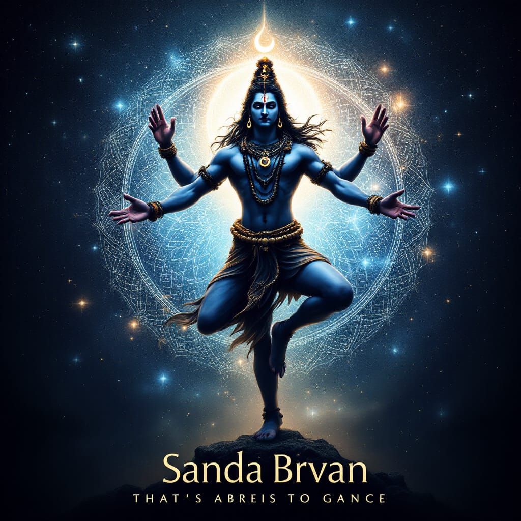 Lord Shiva Nataraja in Cosmic Dance, Digital Art