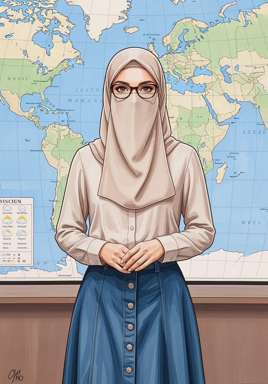 European Weather Forecaster in Gouache Style