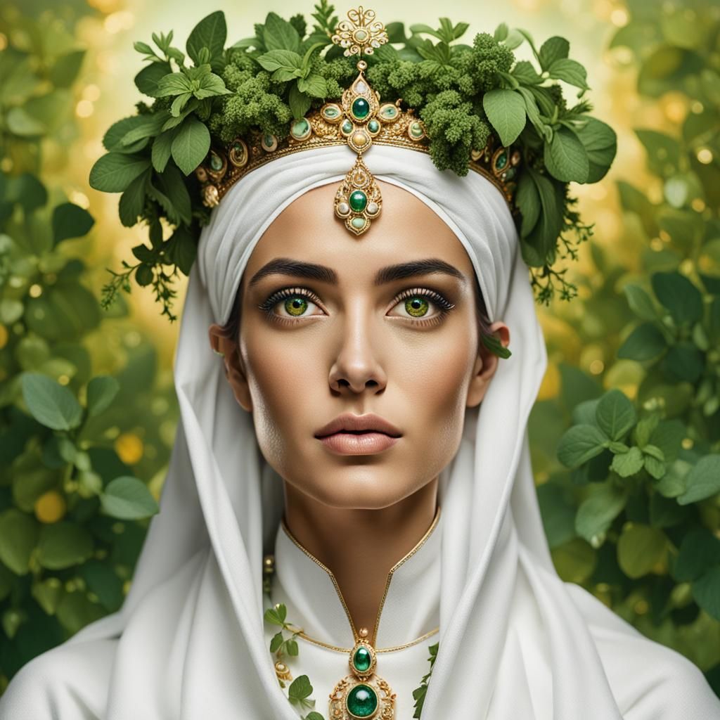 Persian Goddess of Wholeness in Elegant Hyper-Realistic Port...