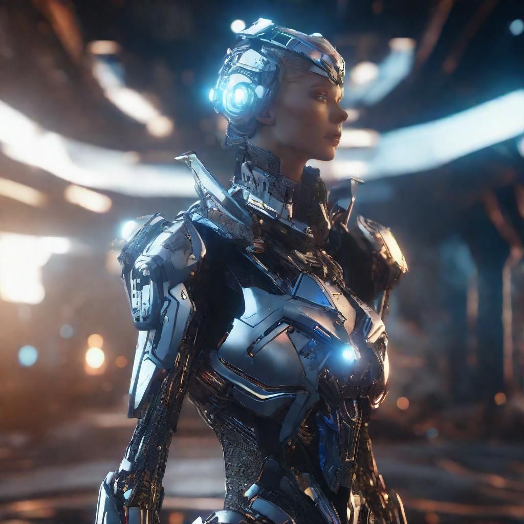 Space Queen Falling: Cinematic Sci-Fi Art