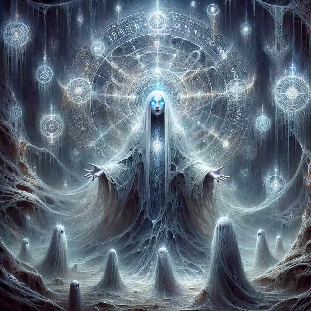 Spider Goddess Leads Occult Ritual in Spectral Underworld