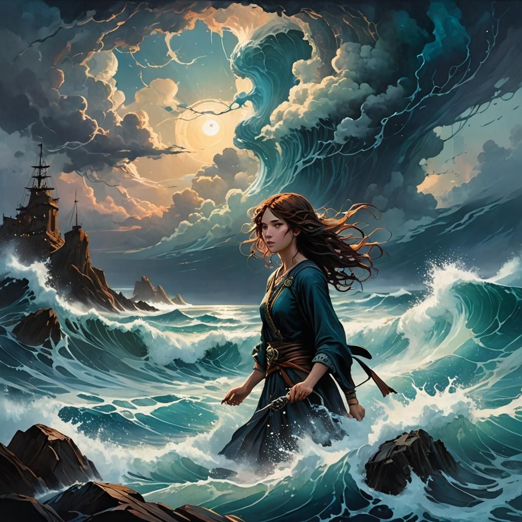 Serene Ocean View with Electrical Phenomena