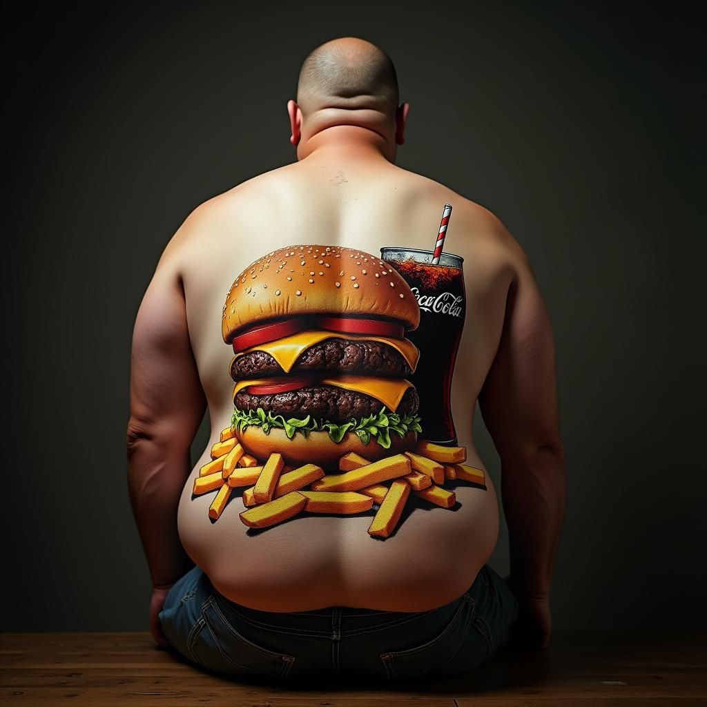 Hamburger Body Art: Hyperrealistic Food Painting